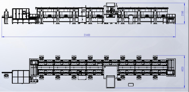 电池模组组装激光焊接及PACK装配生产线尺寸图